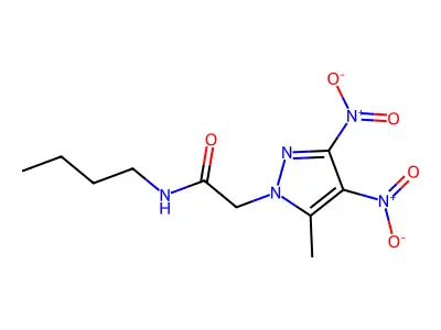 N-butyl-2-(5-methyl-3,4-dinitro-1H-pyrazol-1-yl)acetamide structure