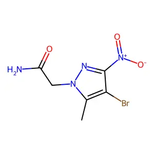 2-{4-bromo-3-nitro-5-methyl-1H-pyrazol-1-yl}acetamide structure