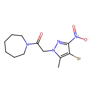 1-(Azepan-1-yl)-2-(4-bromo-5-methyl-3-nitropyrazol-1-yl)ethanone structure