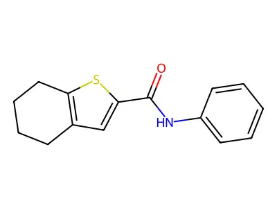 N-phenyl-4,5,6,7-tetrahydro-1-benzothiophene-2-carboxamide structure
