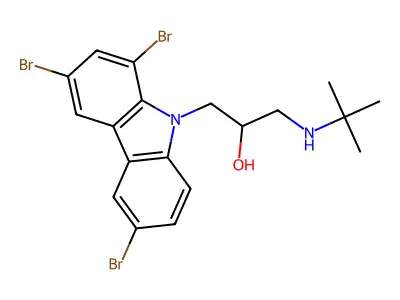 1-(tert-butylamino)-3-(1,3,6-tribromo-9H-carbazol-9-yl)-2-propanol structure