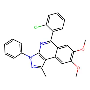 5-(2-chlorophenyl)-7,8-dimethoxy-1-methyl-3-phenyl-3H-pyrazolo[3,4-c]isoquinoline structure