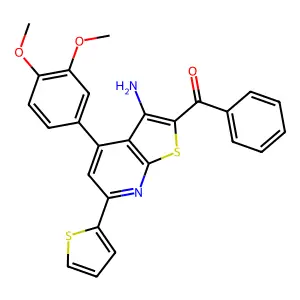 [3-amino-4-(3,4-dimethoxyphenyl)-6-thiophen-2-ylthieno[2,3-b]pyridin-2-yl]-phenylmethanone structure