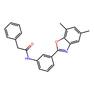 N-[3-(5,7-dimethyl-1,3-benzoxazol-2-yl)phenyl]-2-phenylacetamide structure