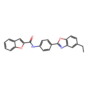 N-[4-(5-ethyl-1,3-benzoxazol-2-yl)phenyl]-1-benzofuran-2-carboxamide structure
