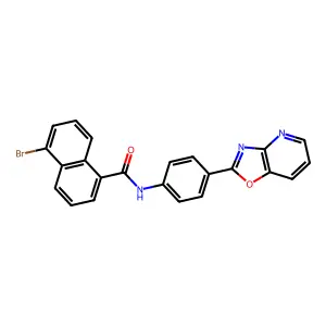 5-bromo-N-[4-([1,3]oxazolo[4,5-b]pyridin-2-yl)phenyl]naphthalene-1-carboxamide structure