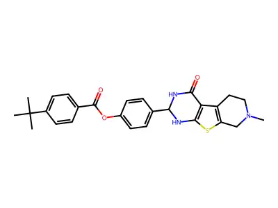 [4-(11-Methyl-3-oxo-8-thia-4,6,11-triazatricyclo[7.4.0.02,7]trideca-1(9),2(7)-dien-5-yl)phenyl] 4-tert-butylbenzoate structure