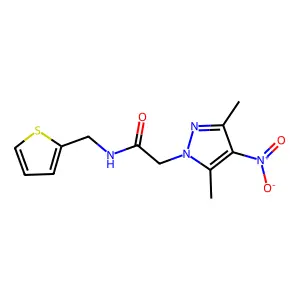 2-(3,5-dimethyl-4-nitropyrazol-1-yl)-N-(thiophen-2-ylmethyl)acetamide structure