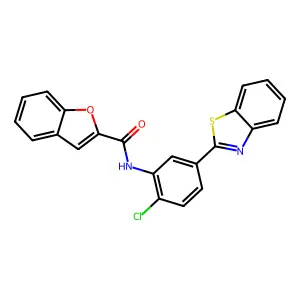 N-[5-(1,3-benzothiazol-2-yl)-2-chlorophenyl]-1-benzofuran-2-carboxamide structure