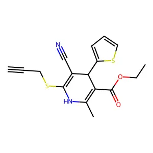 ethyl 5-cyano-2-methyl-6-(2-propynylsulfanyl)-4-(2-thienyl)-1,4-dihydro-3-pyridinecarboxylate structure