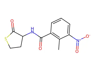 2-methyl-3-nitro-N-(2-oxothiolan-3-yl)benzamide structure