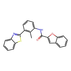 N-[3-(1,3-benzothiazol-2-yl)-2-methylphenyl]-1-benzofuran-2-carboxamide structure