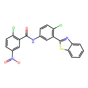 N-[3-(1,3-benzothiazol-2-yl)-4-chlorophenyl]-2-chloro-5-nitrobenzamide structure