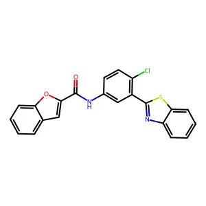 N-[3-(1,3-benzothiazol-2-yl)-4-chlorophenyl]-1-benzofuran-2-carboxamide structure