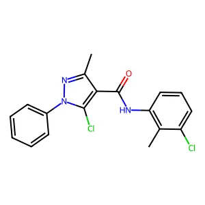5-chloro-N-(3-chloro-2-methylphenyl)-3-methyl-1-phenyl-1H-pyrazole-4-carboxamide structure