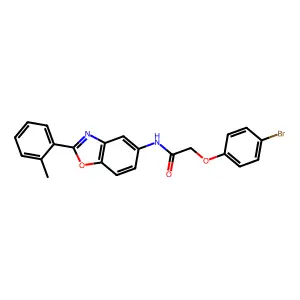 2-(4-bromophenoxy)-N-[2-(2-methylphenyl)-1,3-benzoxazol-5-yl]acetamide structure
