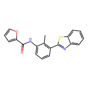 N-[3-(1,3-benzothiazol-2-yl)-2-methylphenyl]-2-furamide structure