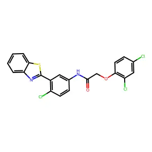 N-[3-(1,3-benzothiazol-2-yl)-4-chlorophenyl]acetamide structure