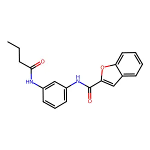 N-[3-(butanoylamino)phenyl]-1-benzofuran-2-carboxamide structure