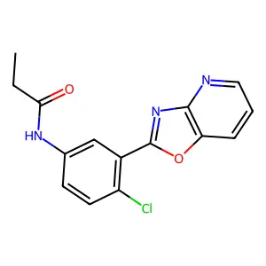 N-[4-chloro-3-([1,3]oxazolo[4,5-b]pyridin-2-yl)phenyl]propanamide structure