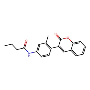 N-[3-methyl-4-(2-oxochromen-3-yl)phenyl]butanamide structure