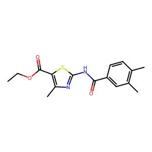Ethyl 2-[(3,4-dimethylbenzoyl)amino]-4-methyl-1,3-thiazole-5-carboxylate structure