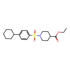 Ethyl 1-(4-cyclohexylphenyl)sulfonylpiperidine-4-carboxylate structure
