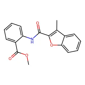 Methyl 2-{[(3-methyl-1-benzofuran-2-yl)carbonyl]amino}benzoate structure