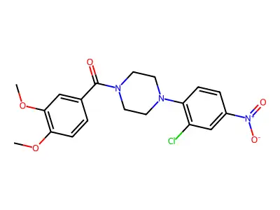 [4-(2-Chloro-4-nitrophenyl)piperazin-1-yl]-(3,4-dimethoxyphenyl)methanone structure