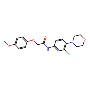 N-[3-chloro-4-(4-morpholinyl)phenyl]-2-(4-methoxyphenoxy)acetamide structure