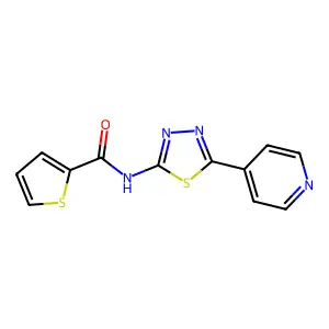 N-(5-pyridin-4-yl-1,3,4-thiadiazol-2-yl)thiophene-2-carboxamide structure