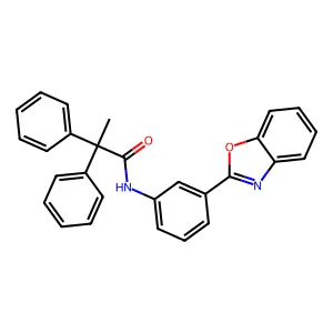N-[3-(1,3-benzoxazol-2-yl)phenyl]-2,2-diphenylpropanamide structure