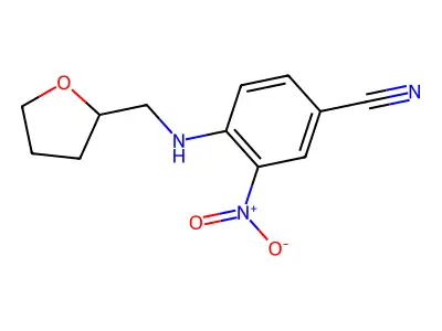3-Nitro-4-(oxolan-2-ylmethylamino)benzonitrile structure