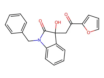 1-Benzyl-3-[2-(furan-2-yl)-2-oxoethyl]-3-hydroxyindol-2-one structure