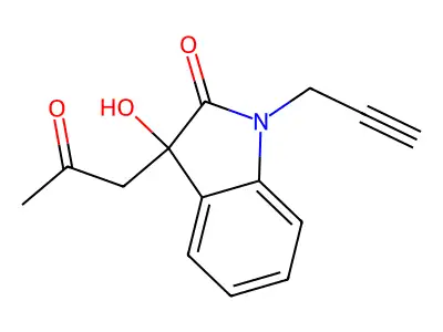 3-Hydroxy-3-(2-oxopropyl)-1-prop-2-ynylindol-2-one structure