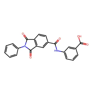 3-{[(1,3-dioxo-2-phenyl-2,3-dihydro-1H-isoindol-5-yl)carbonyl]amino}benzoic acid structure