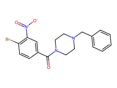 (4-Benzylpiperazin-1-yl)(4-bromo-3-nitrophenyl)methanone structure
