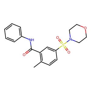2-methyl-5-morpholin-4-ylsulfonyl-N-phenylbenzamide structure