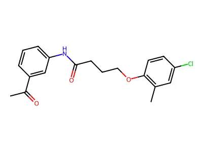 N-(3-acetylphenyl)-4-(4-chloro-2-methylphenoxy)butanamide structure