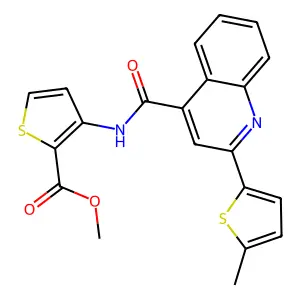 methyl 3-({[2-(5-methyl-2-thienyl)-4-quinolinyl]carbonyl}amino)-2-thiophenecarboxylate structure