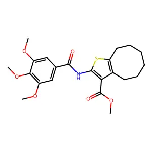 methyl 2-[(3,4,5-trimethoxybenzoyl)amino]-4,5,6,7,8,9-hexahydrocycloocta[b]thiophene-3-carboxylate structure
