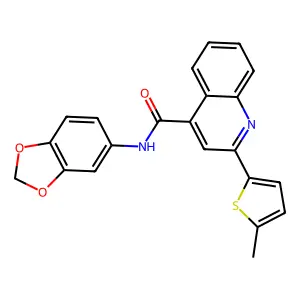 N-(1,3-benzodioxol-5-yl)-2-(5-methylthiophen-2-yl)quinoline-4-carboxamide structure