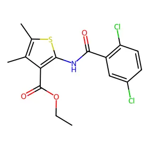 Ethyl 2-(2,5-dichlorobenzamido)-4,5-dimethylthiophene-3-carboxylate structure