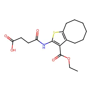 4-{[3-(ethoxycarbonyl)-4,5,6,7,8,9-hexahydrocycloocta[b]thien-2-yl]amino}-4-oxobutanoic acid structure