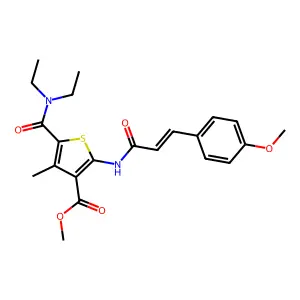 methyl 5-(diethylcarbamoyl)-2-[[(E)-3-(4-methoxyphenyl)prop-2-enoyl]amino]-4-methylthiophene-3-carboxylate structure