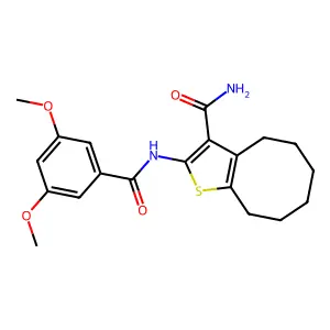 2-[(3,5-dimethoxybenzoyl)amino]-4,5,6,7,8,9-hexahydrocycloocta[b]thiophene-3-carboxamide structure
