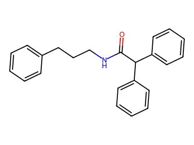 2,2-diphenyl-N-(3-phenylpropyl)acetamide structure