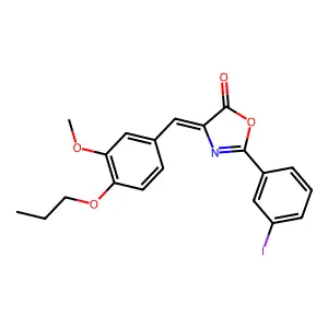 2-(3-iodophenyl)-4-(3-methoxy-4-propoxybenzylidene)-1,3-oxazol-5(4H)-one structure