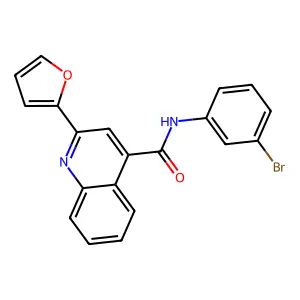 N-(3-bromophenyl)-2-(furan-2-yl)quinoline-4-carboxamide structure