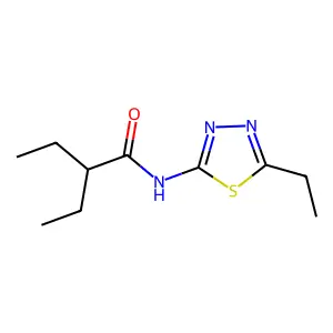 2-ethyl-N-(5-ethyl-1,3,4-thiadiazol-2-yl)butanamide structure